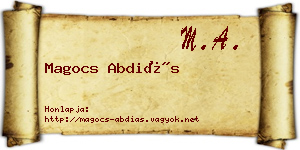 Magocs Abdiás névjegykártya